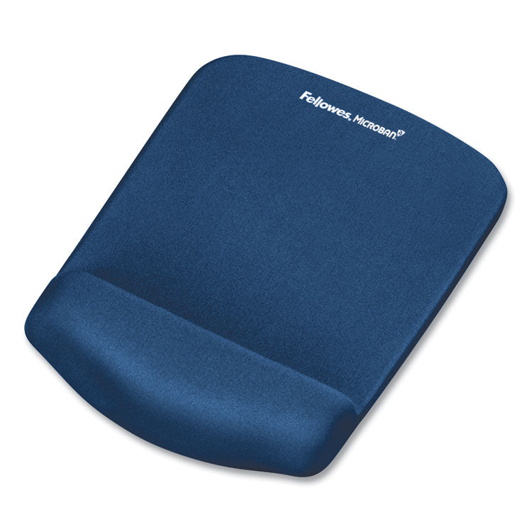 Fellowes - PlushTouch Mouse Pad with Wrist Rest, 7.25 x 9.37, Blue