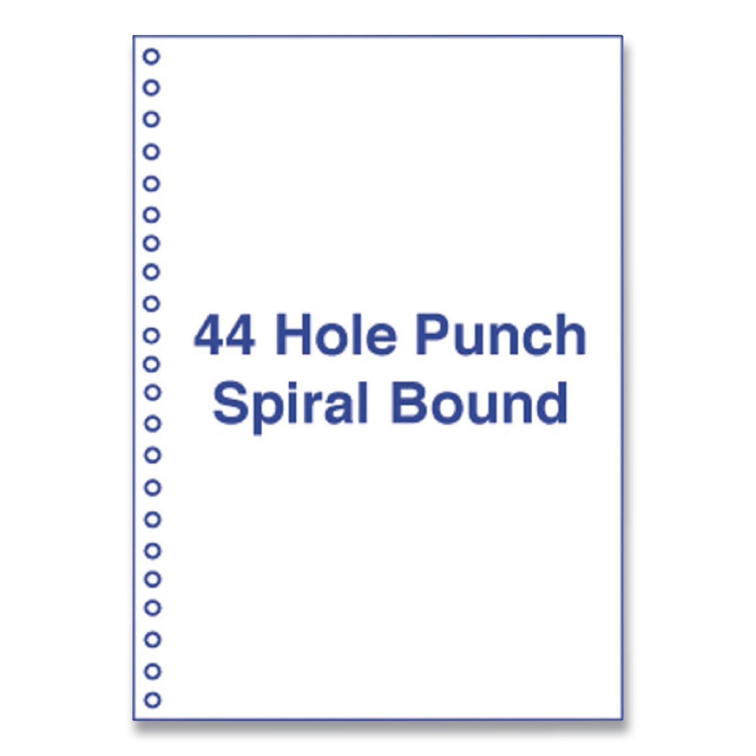 Punched Laser Cut Sheets, Side: 44-Hole, 20 lb Bond Weight, 8.5 x 11, White, 500/Ream