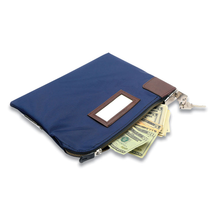 Honeywell - Key Lock Deposit Bag with 2 Keys, Vinyl, 1.2 x 11.2 x 8.7,  Navy Blue