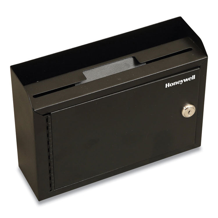 Honeywell - Drop Box Safe with Keys, 9.9 x 3 x 7.1, 0.12 cu ft, Black