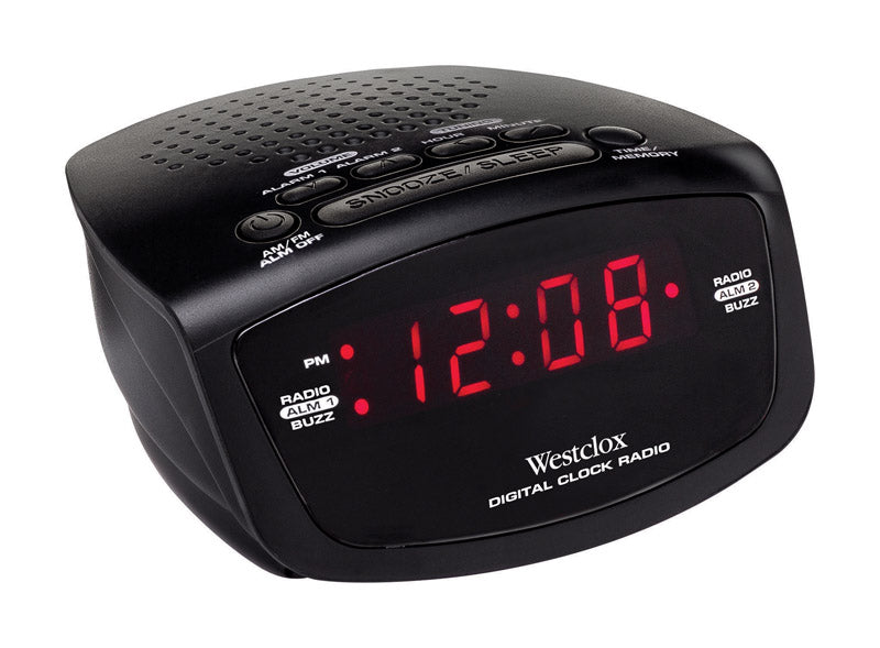 WESTCLOX - Westclox Black AM/FM Clock Radio Digital Plug-In