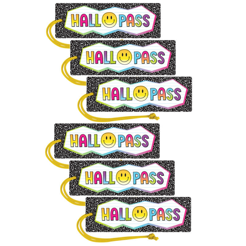 TEACHER CREATED RESOURCES - Brights 4Ever Magnetic Hall Pass, Pack of 6