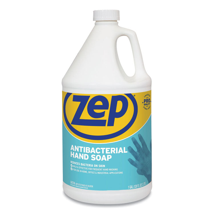 Zep - Antibacterial Hand Soap, Fragrance-Free, 1 gal Bottle, 4/Carton