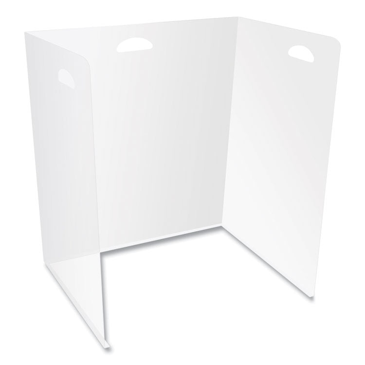 deflecto - Lightweight Desktop Barriers, 22 x 16 x 24, Polypropylene, Clear, 10/Carton