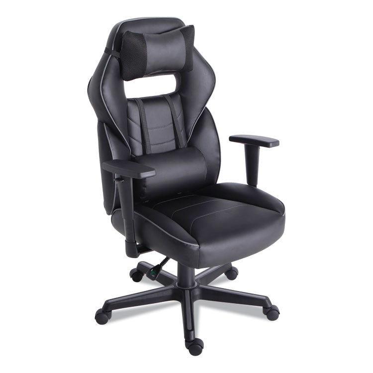 Alera - Racing Style Ergonomic Gaming Chair, Supports 275 lb, 15.91" to 19.8" Seat Height, Black/Gray Trim Seat/Back, Black/Gray Base