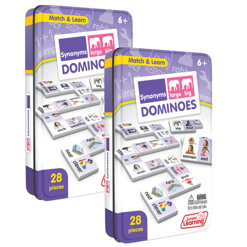 JUNIOR LEARNING - Synonyms Match & Learn Dominoes, Pack of 2