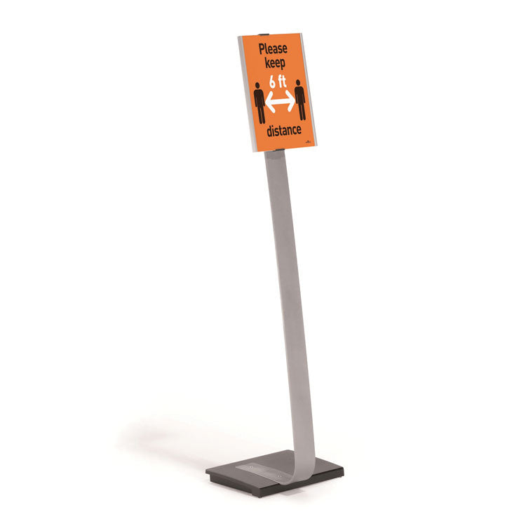 Durable - Info Sign Duo Floor Stand, Letter-Size Inserts, 15 x 46.5, Clear