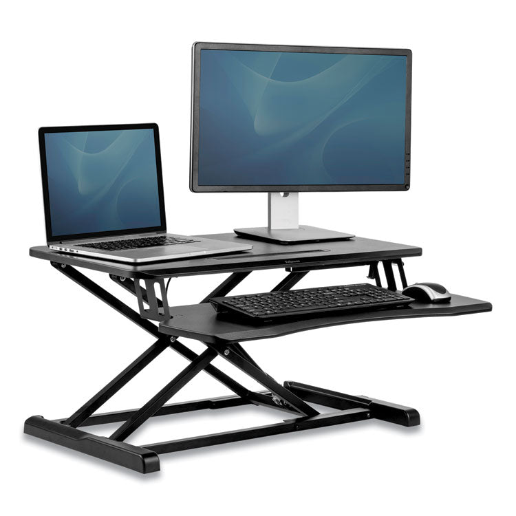 Fellowes - Corsivo Sit-Stand Workstation, 31.5" x 24.25" x 16", Black