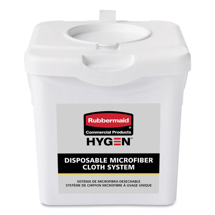 Rubbermaid Commercial HYGEN - Disposable Microfiber Charging Bucket, 7.92 x 7.75 x 7.44, White, 4/Carton