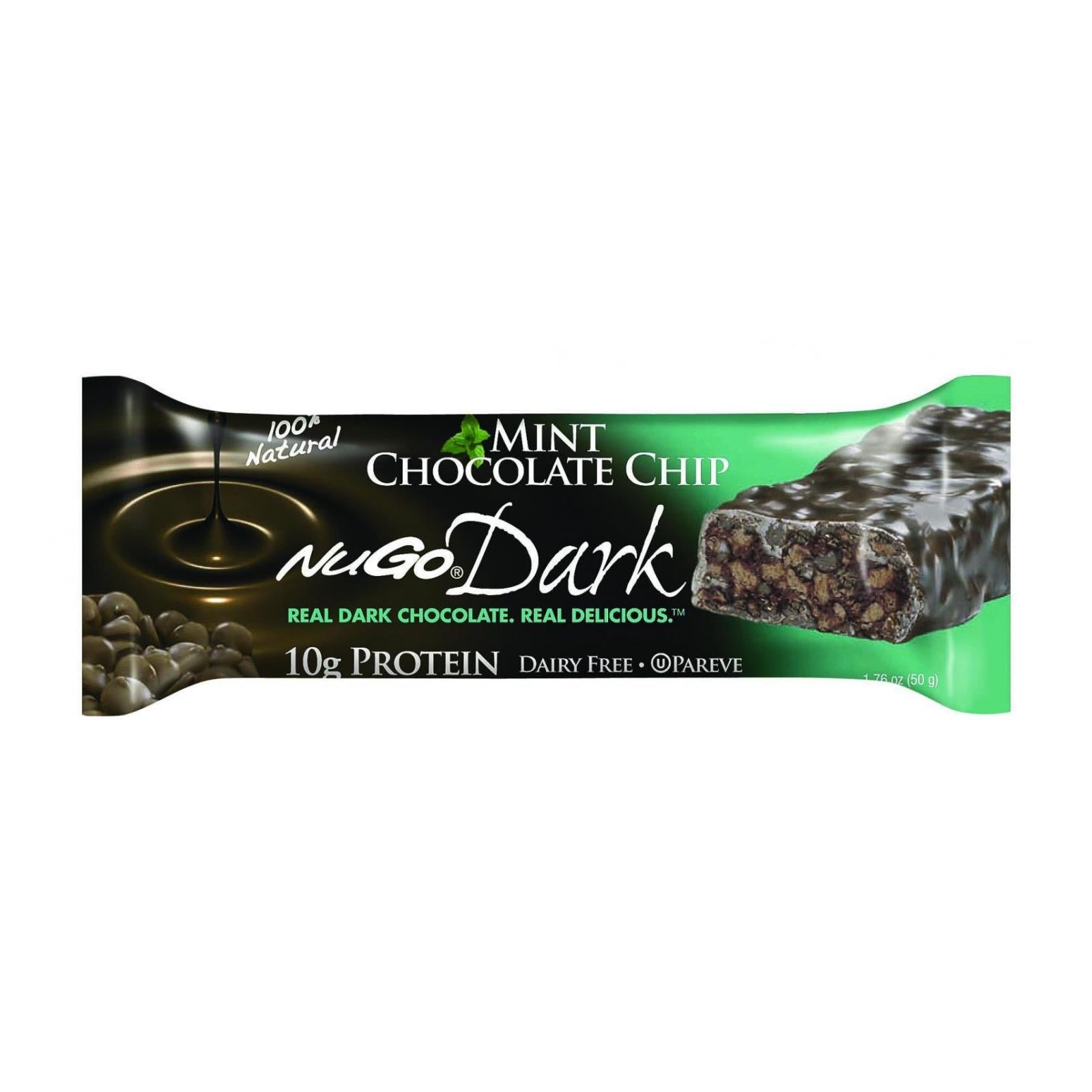 NuGo Nutrition Bar - Dark - Mint Chocolate Chip - 1.76 oz - Case of 12