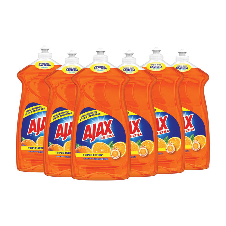 Ajax - Dish Detergent, Liquid, Antibacterial, Orange, 52 oz, Bottle, 6/Carton