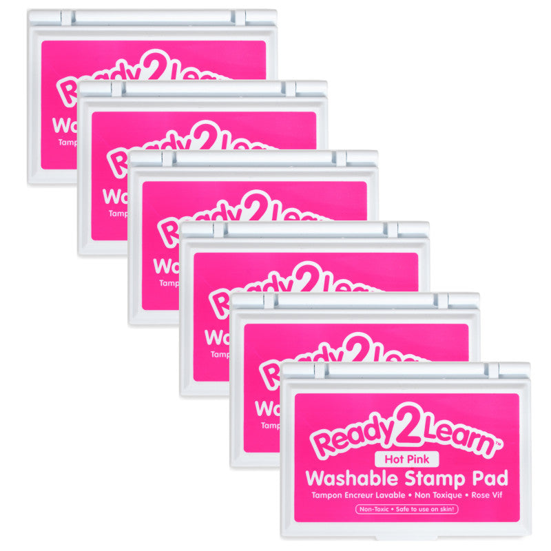 READY 2 LEARN - Washable Stamp Pad - Hot Pink - Pack of 6