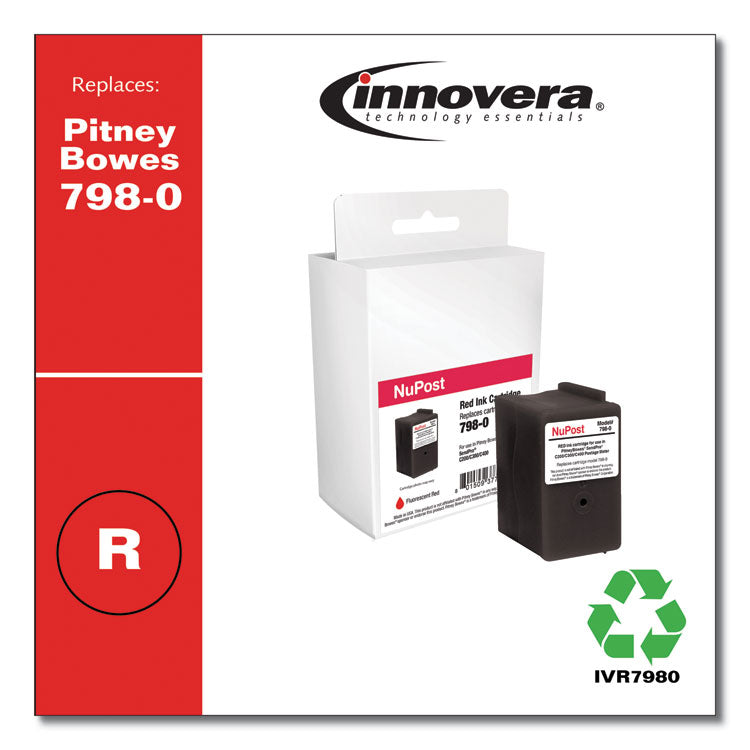 Innovera - Compatible Red Postage Meter Ink, Replacement for 798-0 (SL-798-0), 1,500 Page-Yield