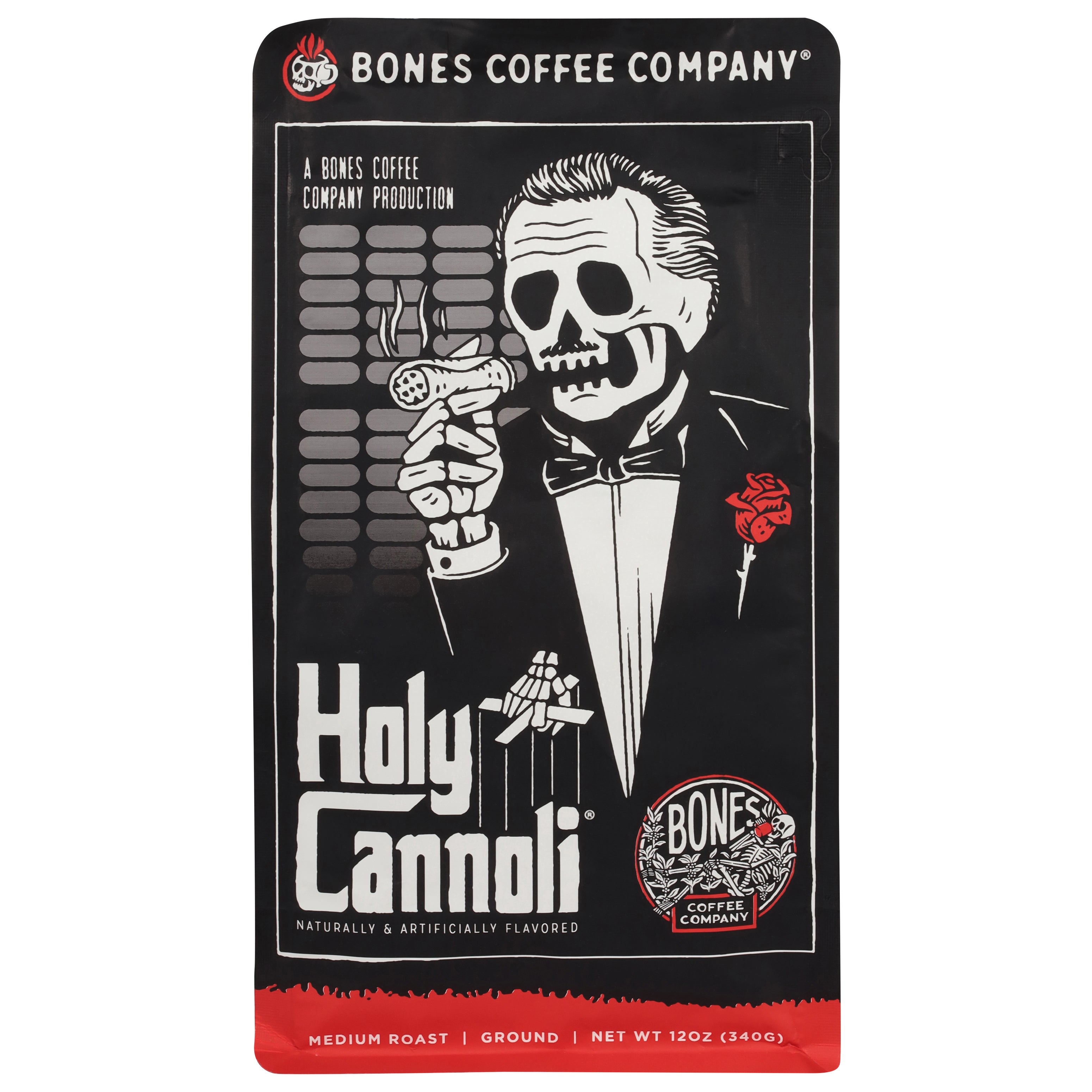 Bones Coffee Company Medium Roast Ground Holy Cannoli Coffee 12 oz - Case of 12