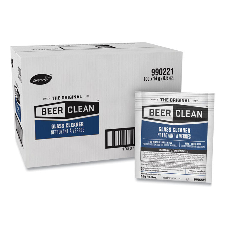 Diversey - Beer Clean Glass Cleaner, Powder, 0.5 oz Packet, 100/Carton (9068255)