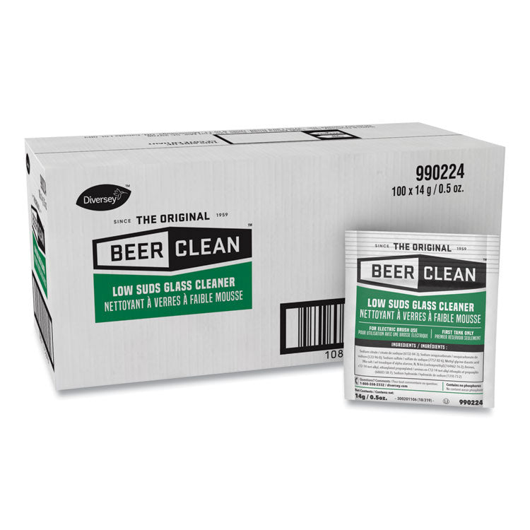 Diversey - Beer Clean Glass Cleaner, Powder, 0.5 oz Packet, 100/Carton (9067539)