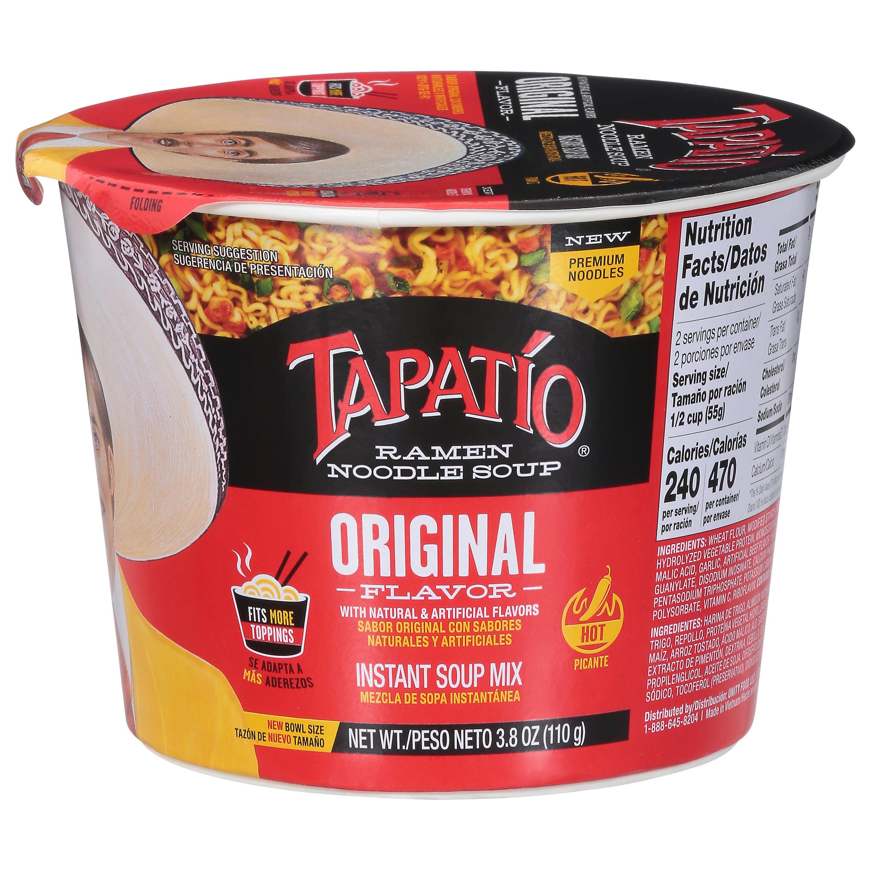 Tapatio Original Flavor Ramen Noodle Soup 3.8 oz - Case of 6