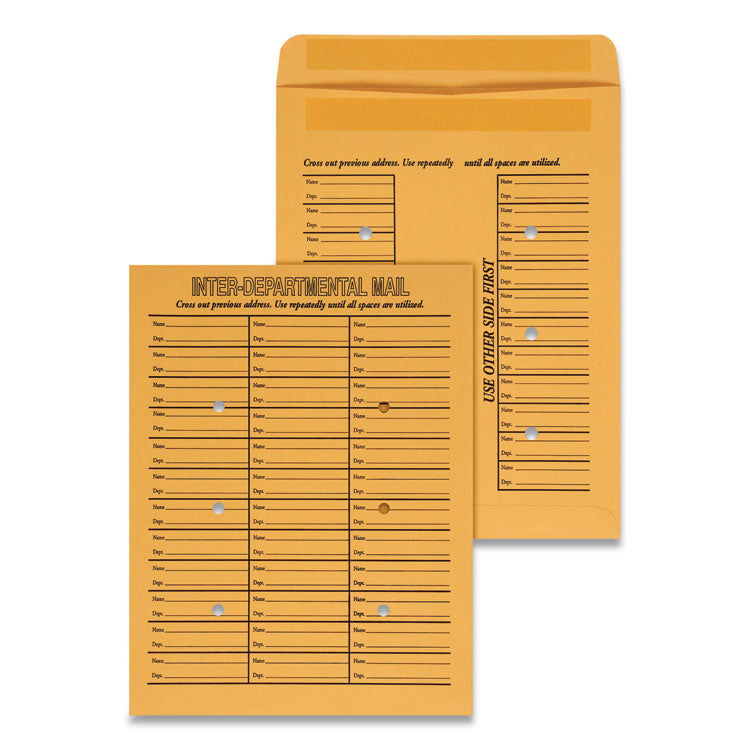 Universal - Deluxe Interoffice Press and Seal Envelopes, #97, Two-Sided Three-Column Format, 10 x 13, Brown Kraft, 100/Box