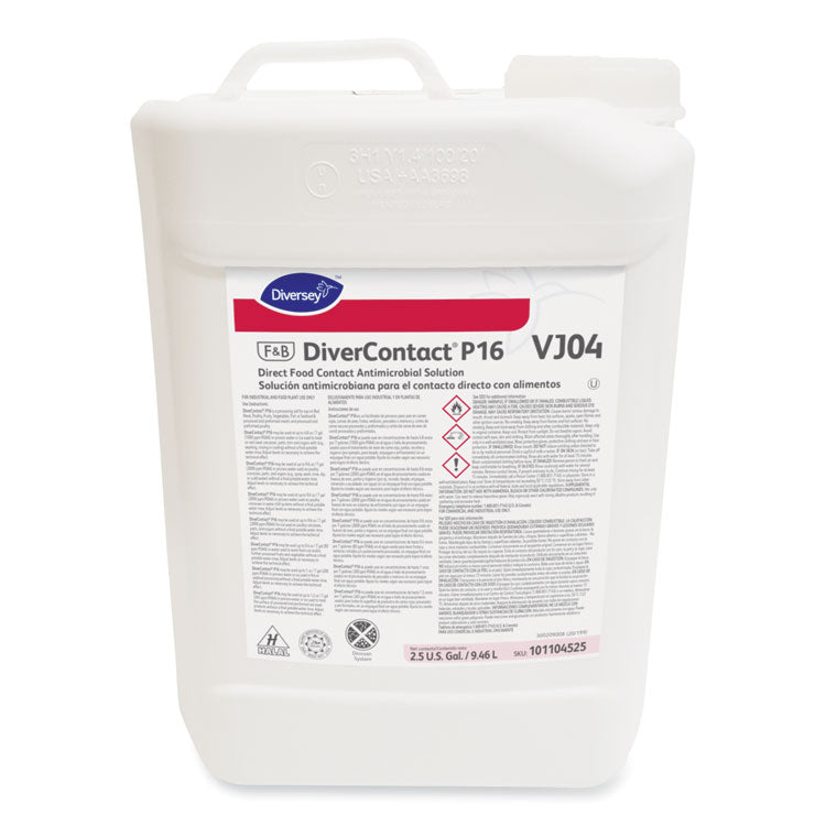 Diversey - DiverContact P16 Direct Food Contact Antimicrobial Solution, 2.5 gal Bottle