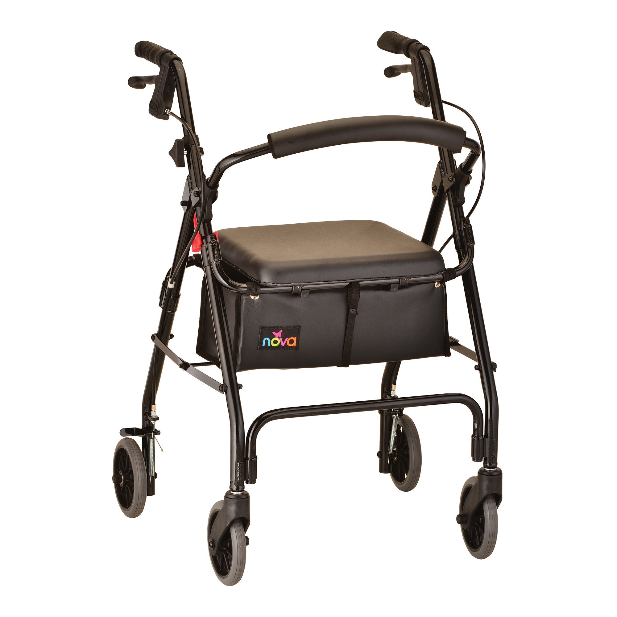 Nova Ortho-Med - 4 Wheel Rollator GetGO Classic Black Adjustable Height / Folding Aluminum Frame [1/EA]