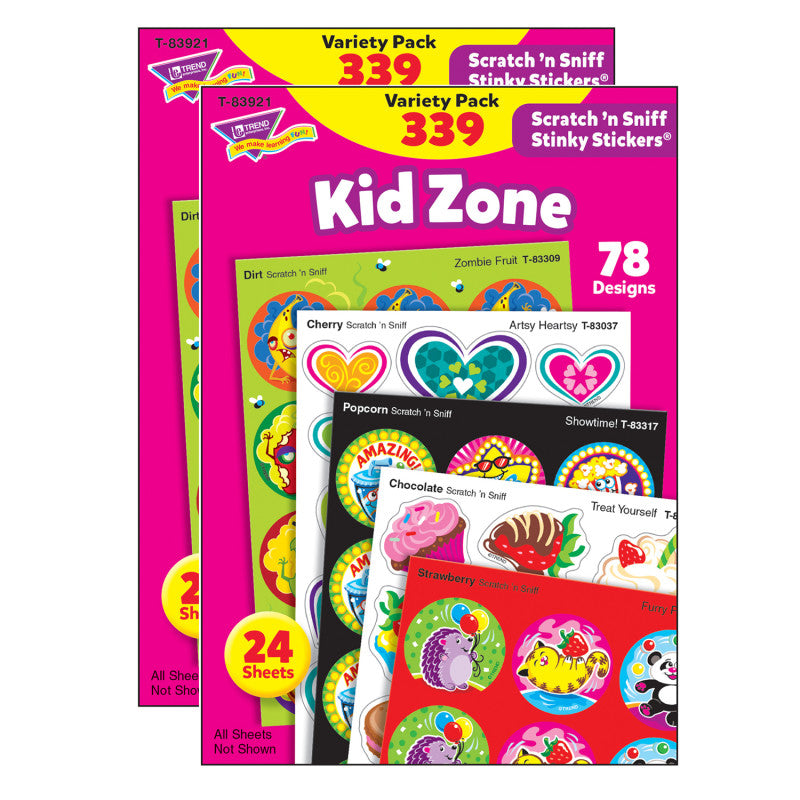TREND - Kid Zone Stinky Stickers® Variety Pack, 339 Count Per Pack, 2 Packs