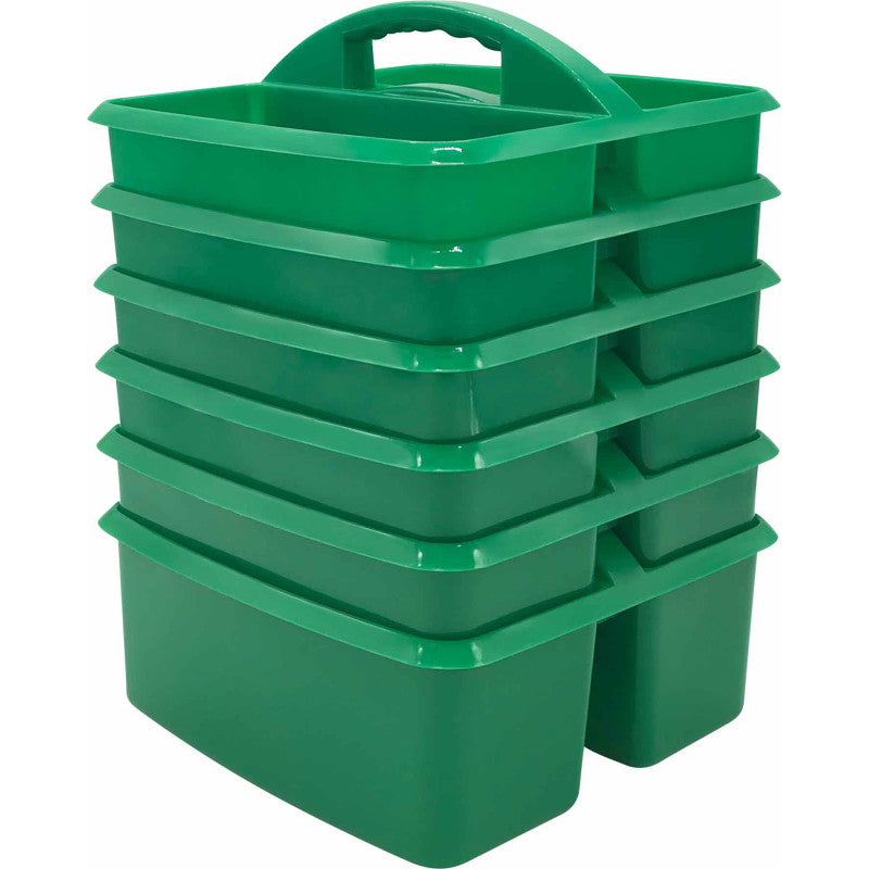 TEACHER CREATED RESOURCES - Green Plastic Storage Caddy, Pack of 6