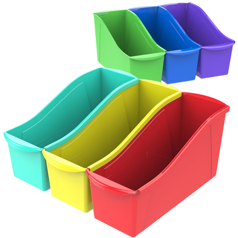 STOREX - Large Book Bin, Assorted Color, Set of 6