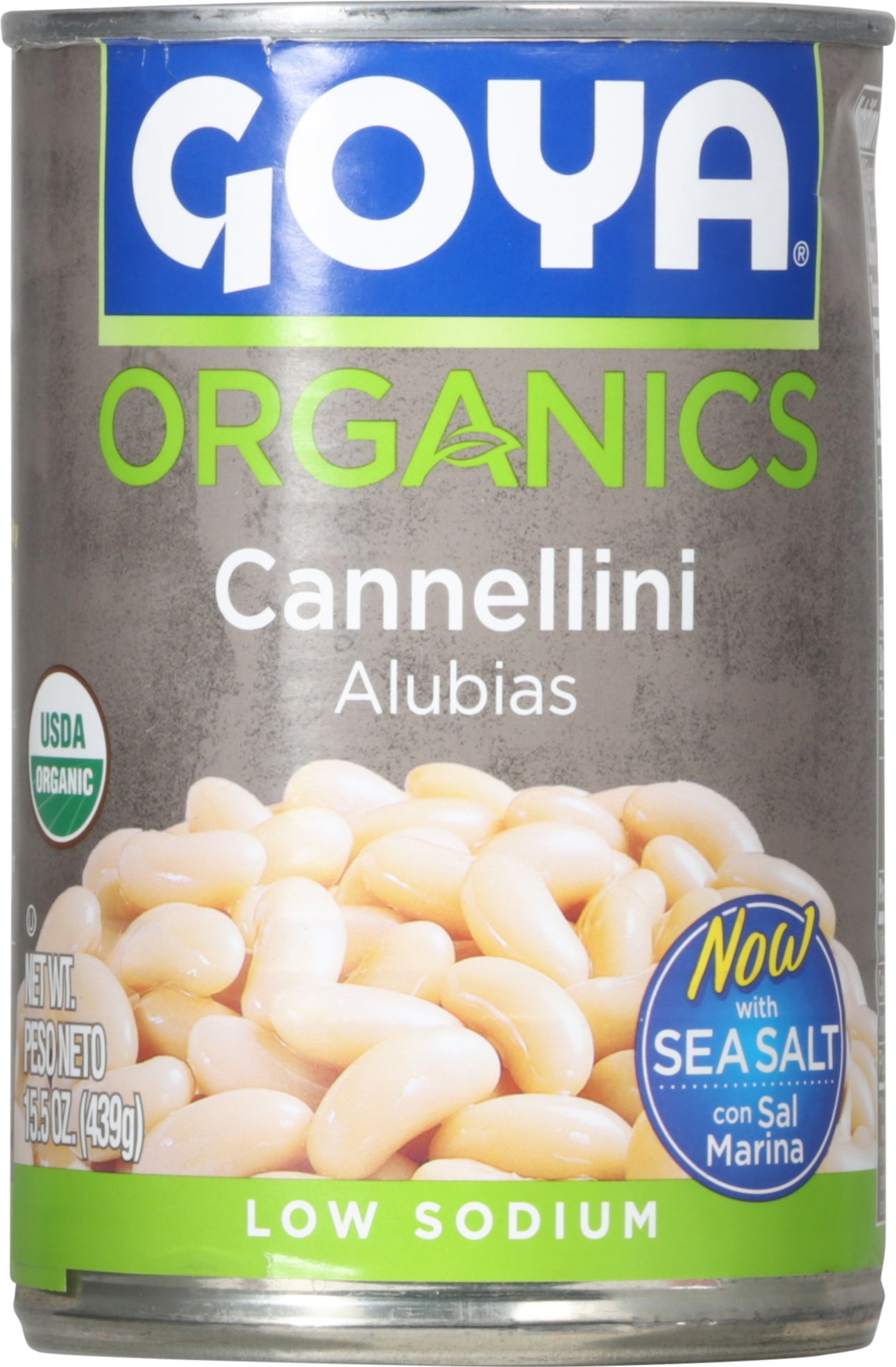 Goya Organics Low Sodium Cannellini Beans 15.5 oz - Case of 24