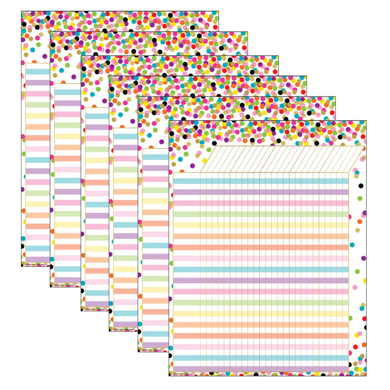 TEACHER CREATED RESOURCES - Confetti Incentive Chart, Pack of 6