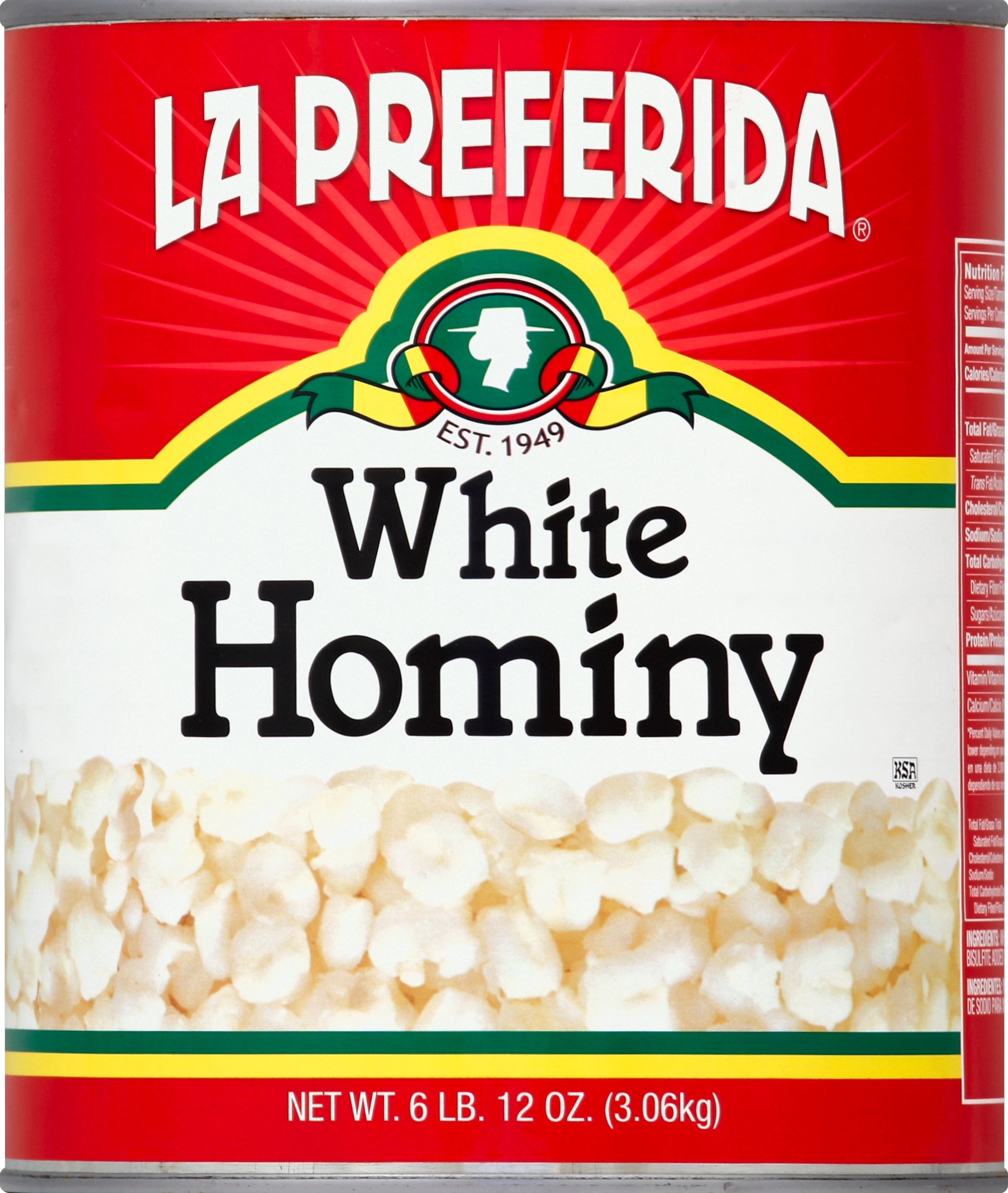 La Preferida Hominy 108 oz - Case of 6