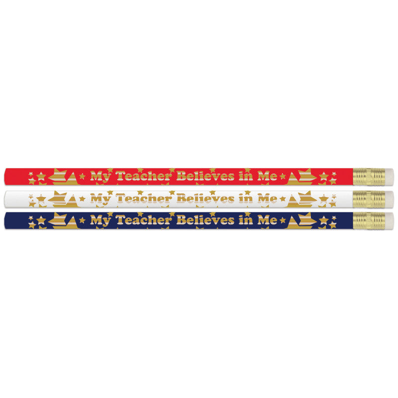 MUSGRAVE PENCIL COMPANY - My Teacher Believes in Me Pencils, 12 Per Pack, 12 Packs