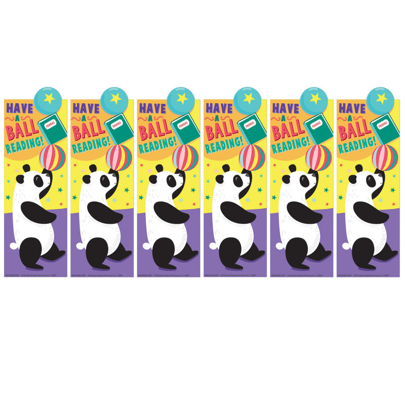 EUREKA - Panda Have a Ball Reading Bookmarks, 36 Per Pack, 6 Packs