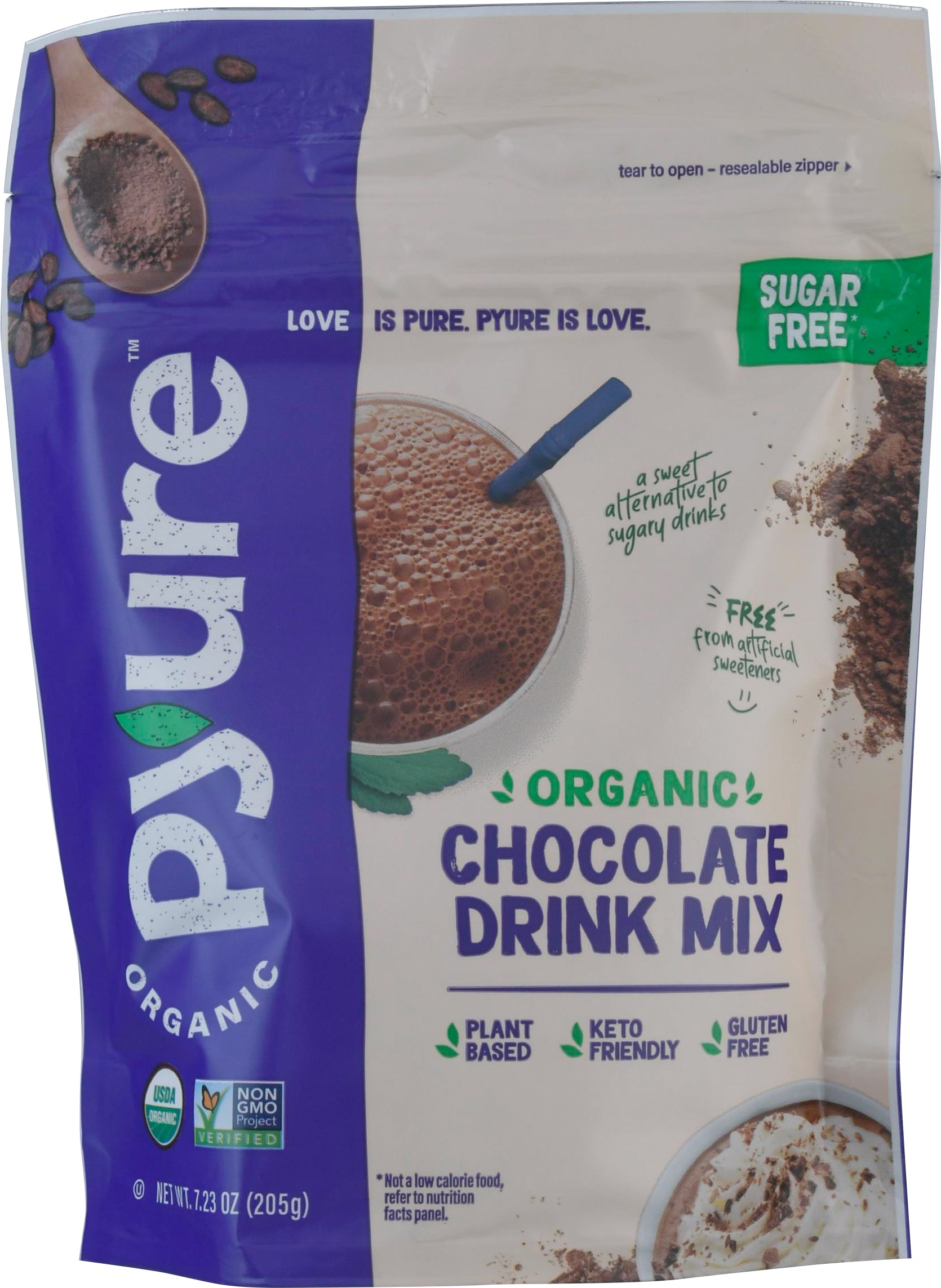 Pyure Organic Organic Chocolate Drink Mix 7.23 oz - Case of 6