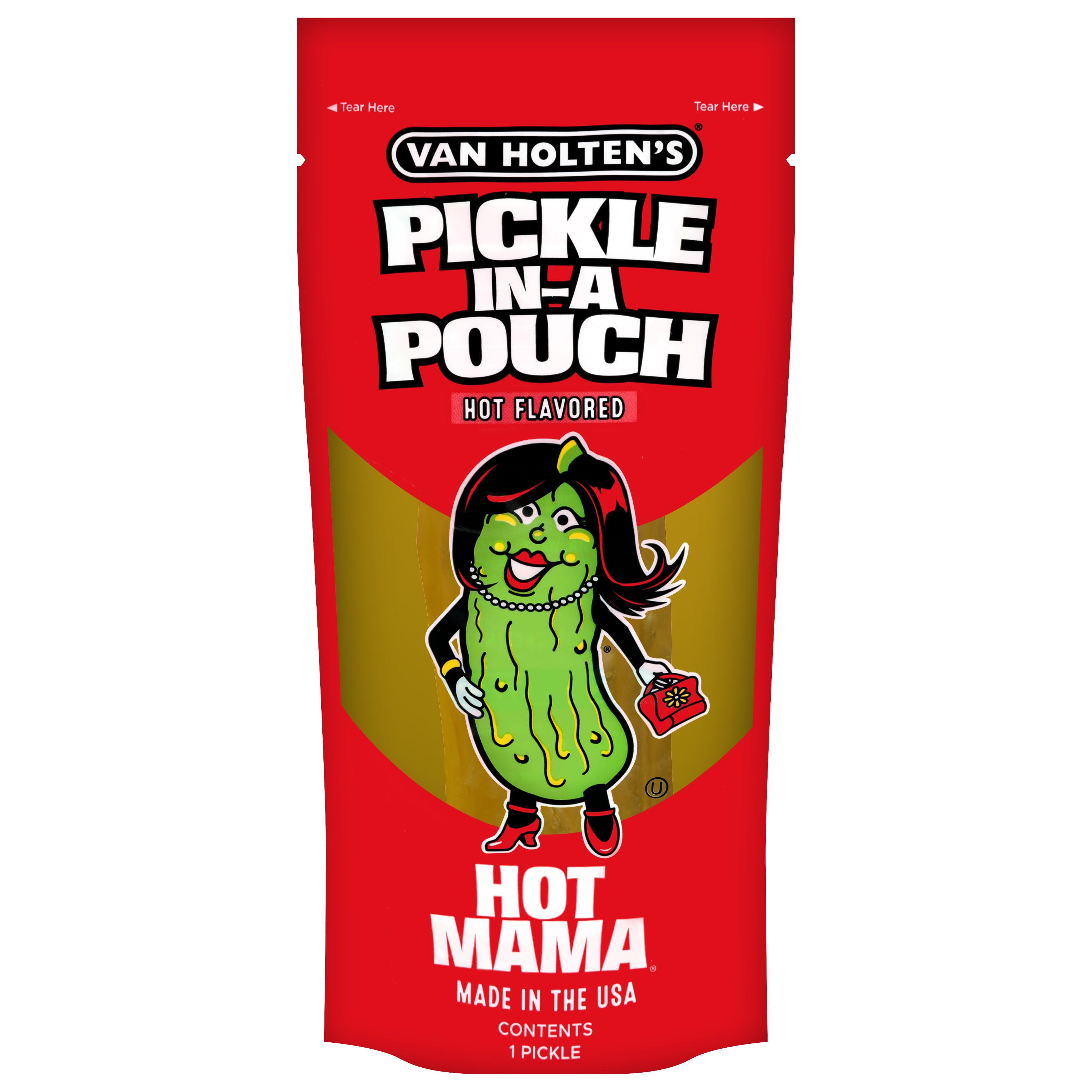 Van Holten's Hot Mama Hot Flavored Pickle in-a Pouch 1 ea - Case of 12