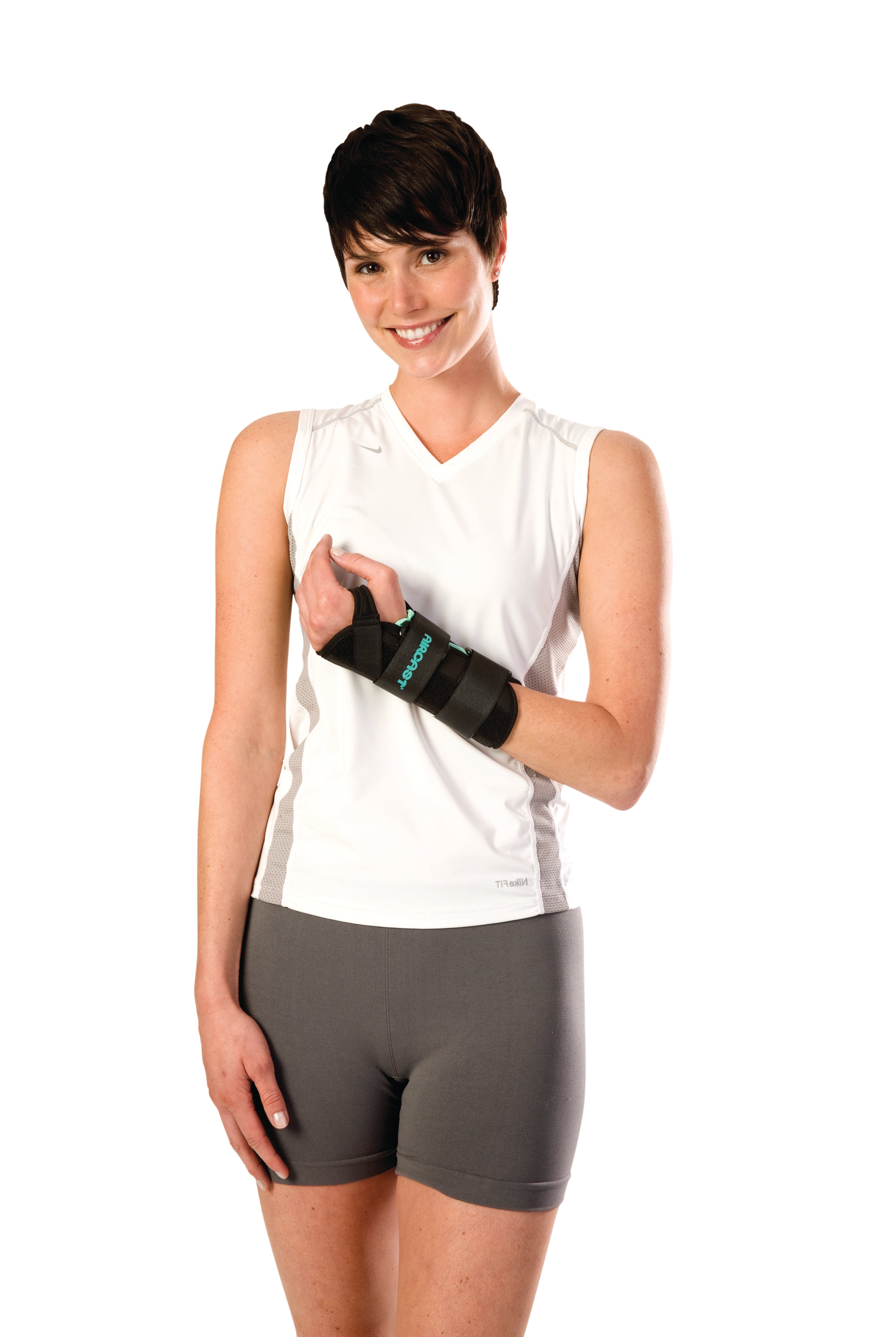 DJO - Wrist Brace with Thumb Spica AirCast® A2™ Aluminum / Foam / Nylon Left Hand Black Small [1/EA]
