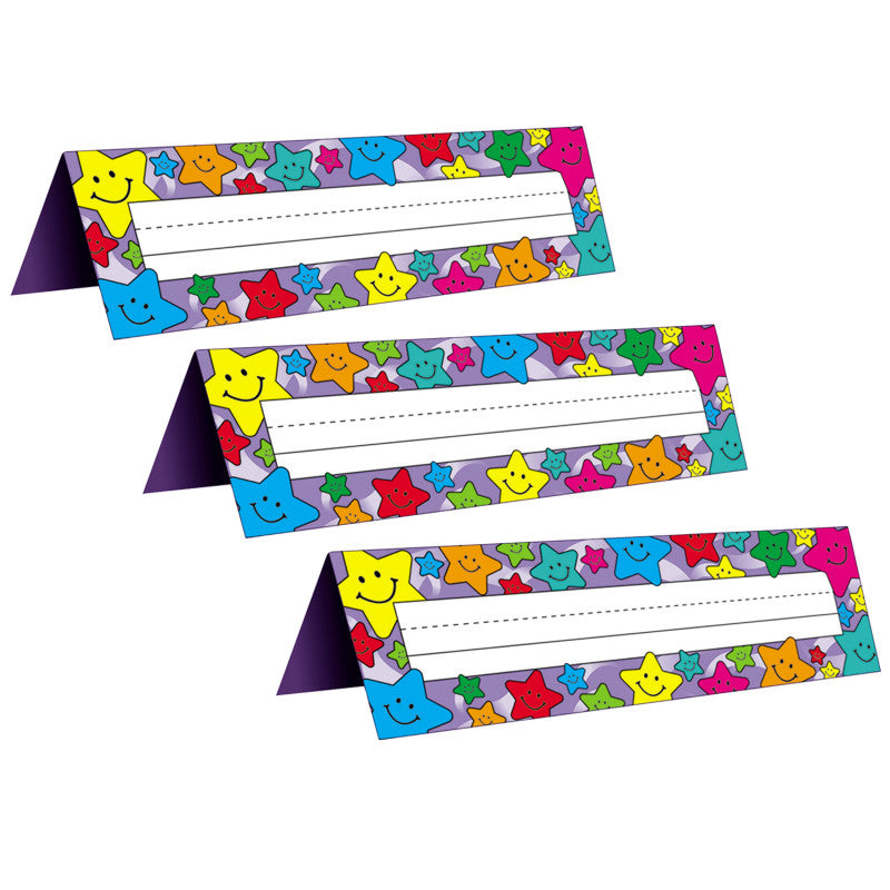 TEACHER CREATED RESOURCES - Happy Stars Tented Name Plates, 36 Per Pack, 3 Packs