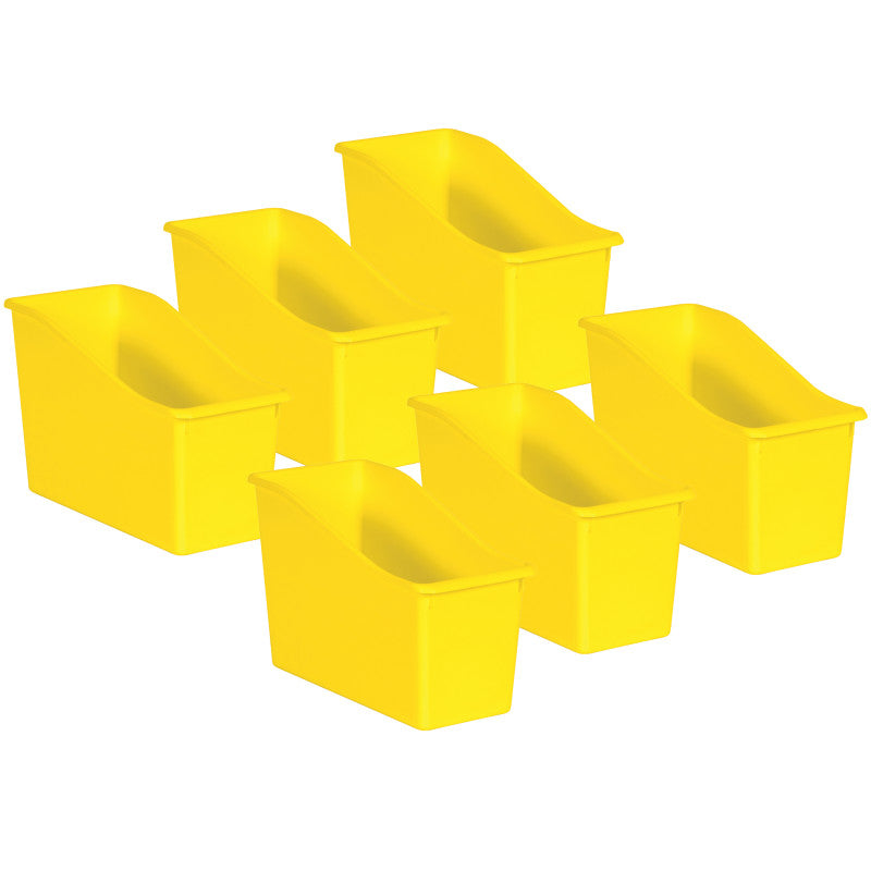 TEACHER CREATED RESOURCES - Yellow Plastic Book Bin, Pack of 6