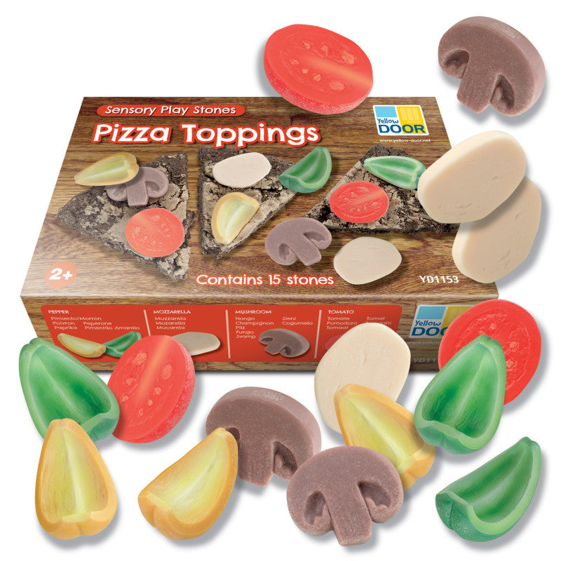 YELLOW DOOR - Sensory Play Stones, Pizza Toppings