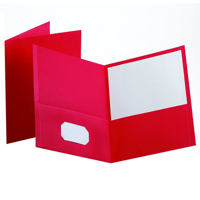 OXFORD - Twin Pocket Folders, Red, 25 Per Box