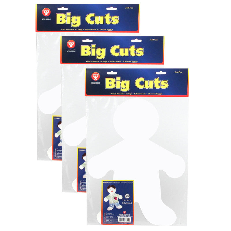 HYGLOSS - 16" Me Kid Big Cut-Outs Paper Shape, 25 Per Pack, 3 Packs