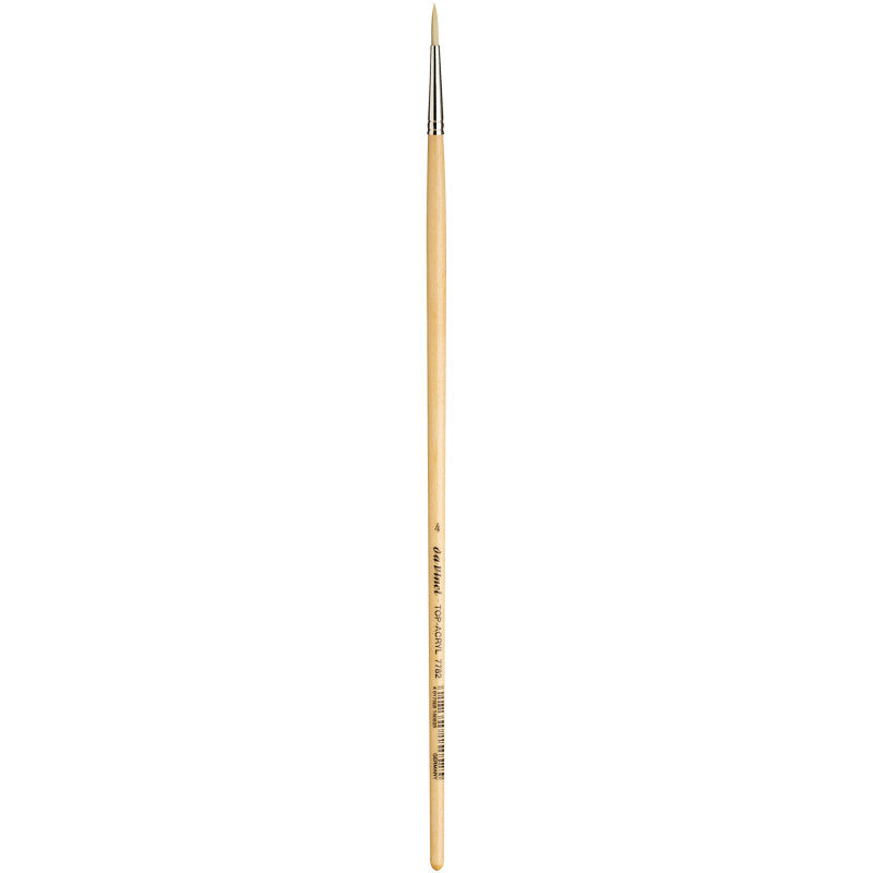 TOP-ACRYL White Brush, Synthetic, Acrylic & Oil, Round, Series 7782, Size 4