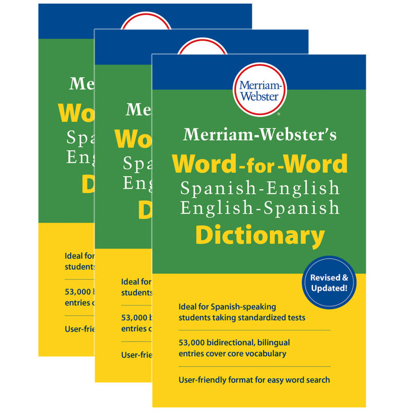 MERRIAM-WEBSTER - Merriam-Webster's Word-for-Word Spanish-English Dictionary, Pack of 3