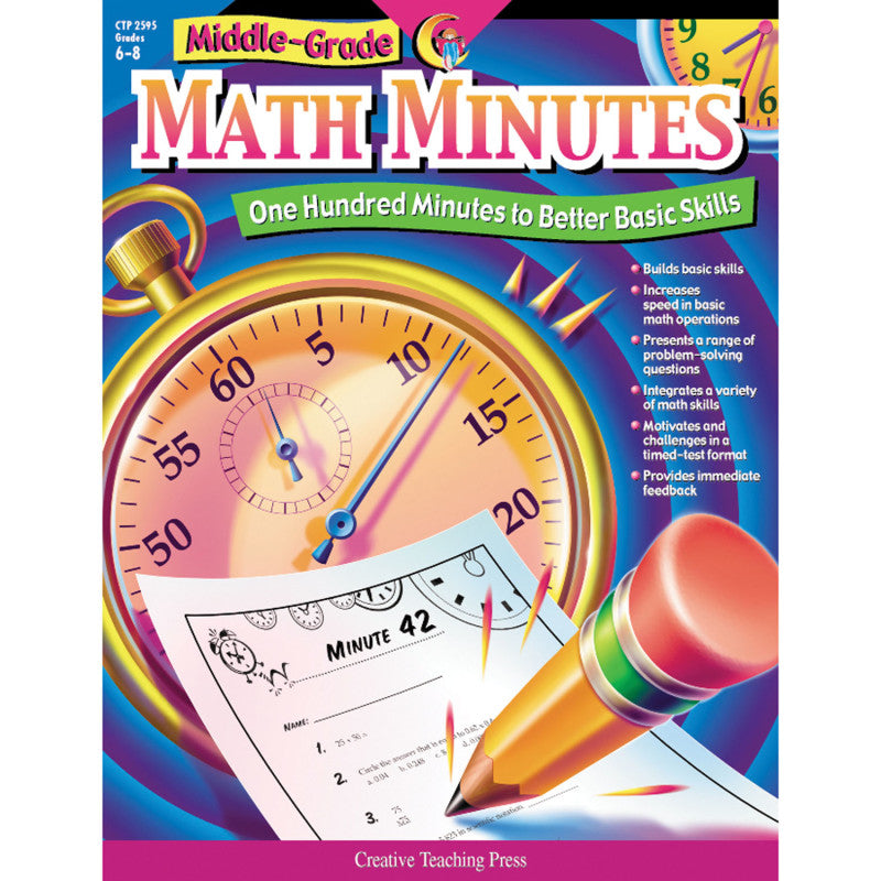 CREATIVE TEACHING PRESS - Middle-Grade Math Minutes Book