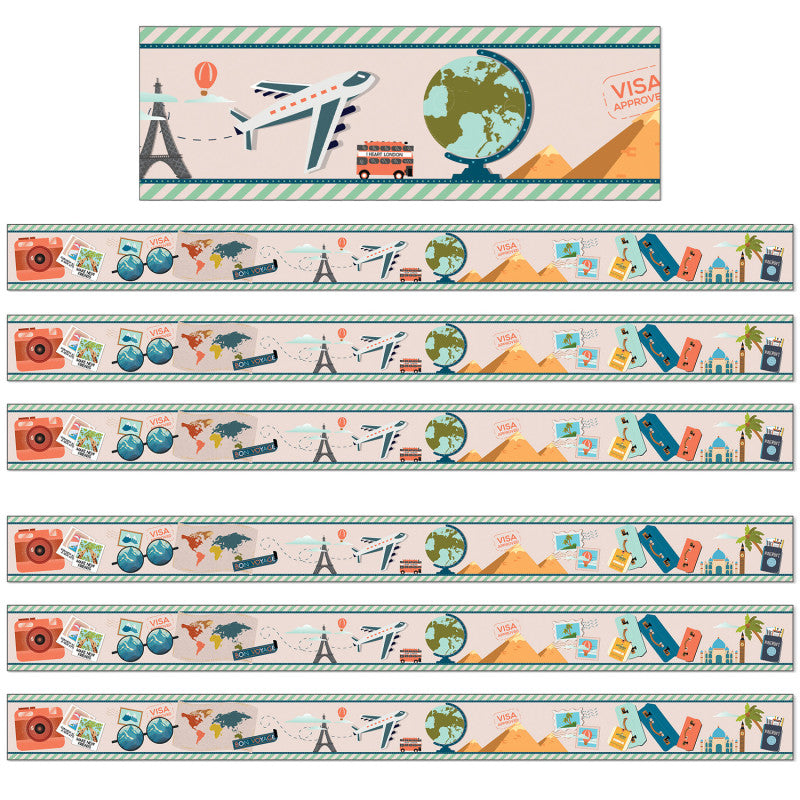 CARSON DELLOSA EDUCATION - Let's Explore Straight Border, 36 Feet Per Pack, 6 Packs