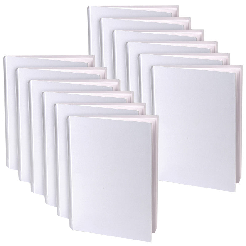 YOUNG AUTHORS - Blank Hardcover Book, White Pages, 5" x 4" Portrait, 14 Sheets/28 Pages, Pack of 12