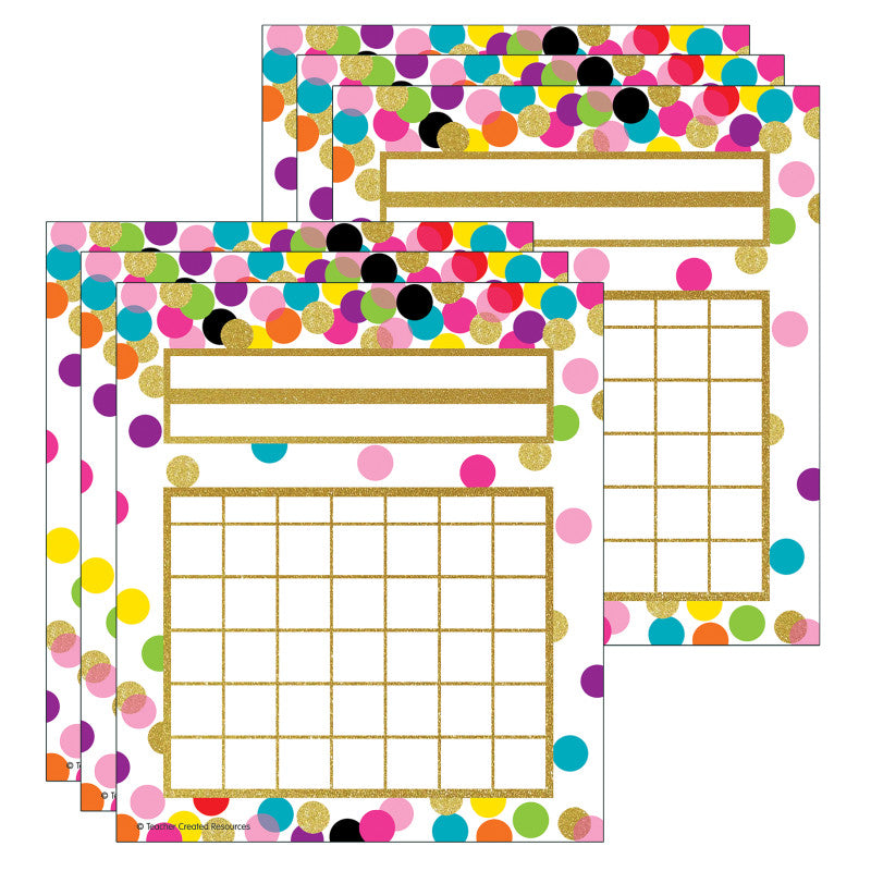 TEACHER CREATED RESOURCES - Confetti Incentive Charts, 36 Per Pack, 6 Packs