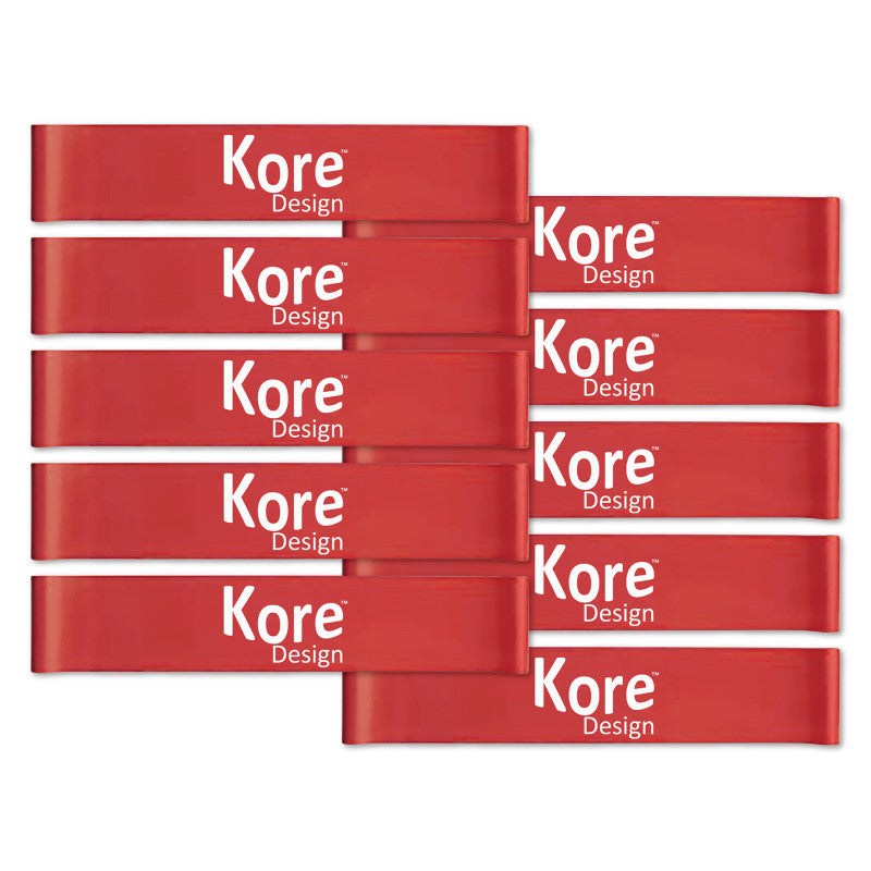 Fidget Kick Bands, Silicone, 12" to 24", Red, Pack of 10