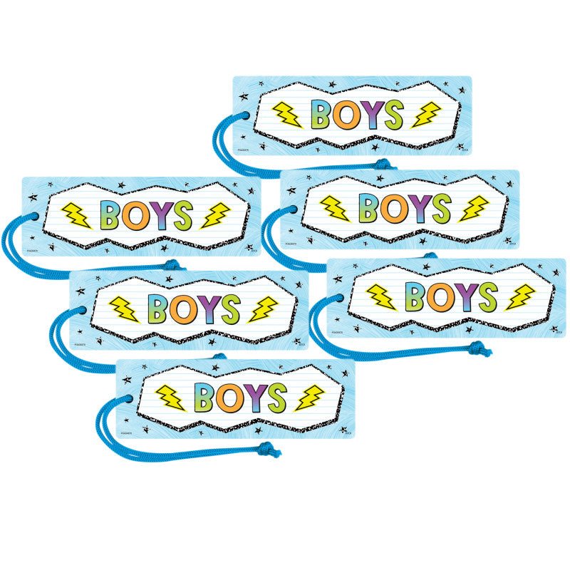 TEACHER CREATED RESOURCES - Brights 4Ever Magnetic Boys Pass, Pack of 6