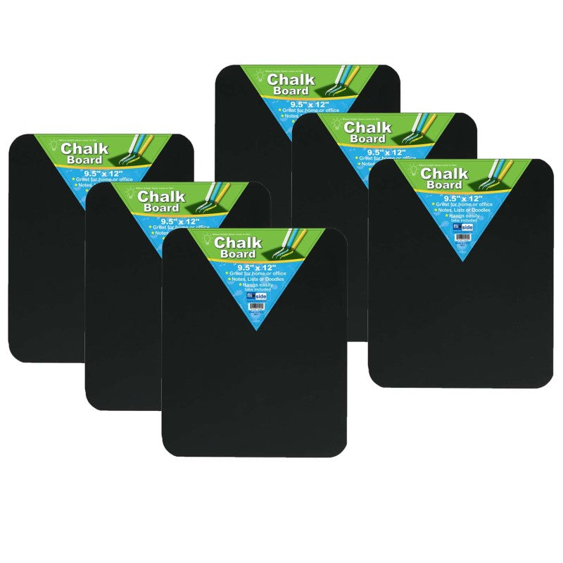 FLIPSIDE PRODUCTS - Chalkboard, 9.5" x 12", Black, Pack of 6