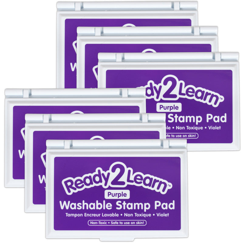 READY 2 LEARN - Washable Stamp Pad - Purple - Pack of 6
